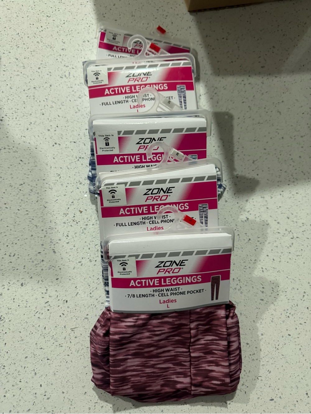 5 pack Zone Pro Ladies Active Leggings - Size L and 2XL